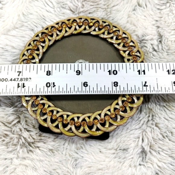 Vintage Cute Hobby Lobby Metal/Stones Picture Frame /3.5×3.5 Inches - Picture 8 of 10